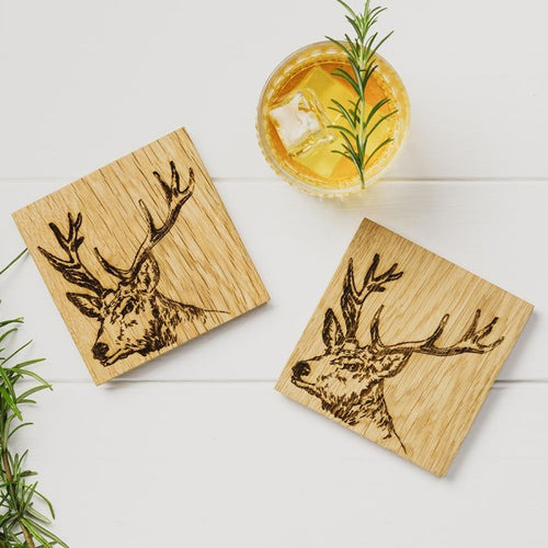 Hand Crafted Oak Coasters ~ in 4 stunning designs