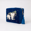 Baby Elephant Navy Velvet Wash Bag