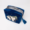 Baby Elephant Navy Velvet Wash Bag