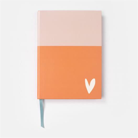 Orange Pale Pink Colour Block Small Notebook