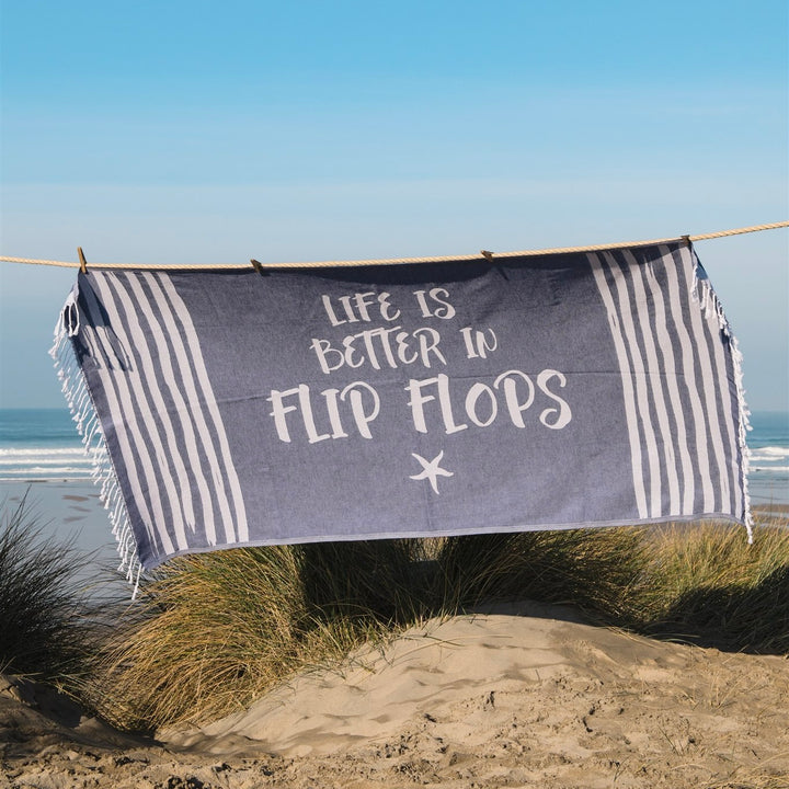Life is Better in Flip Flops Beach Sheet (Hammam Towel)