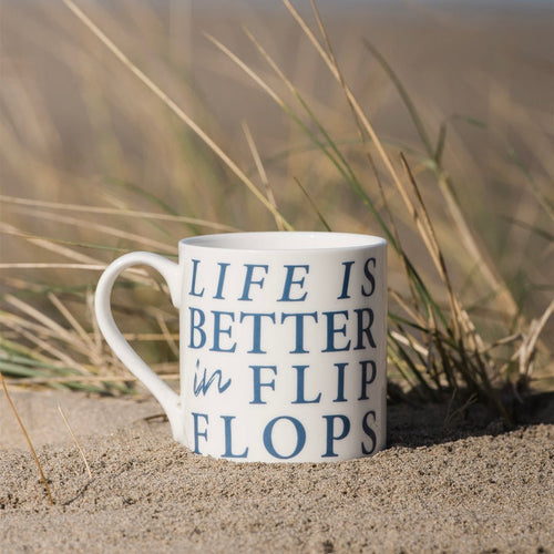 Life is Better in Flip Flops - Luxury Fine Bone China Coastal Design Mug