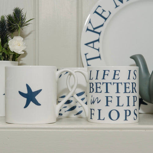 Life is Better in Flip Flops - Luxury Fine Bone China Coastal Design Mug