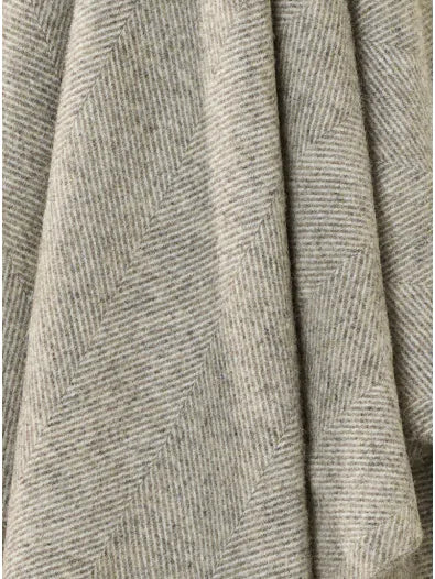 Herringbone Pure New Wool Vintage Grey Throw