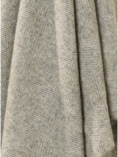 Herringbone Pure New Wool Vintage Grey Throw