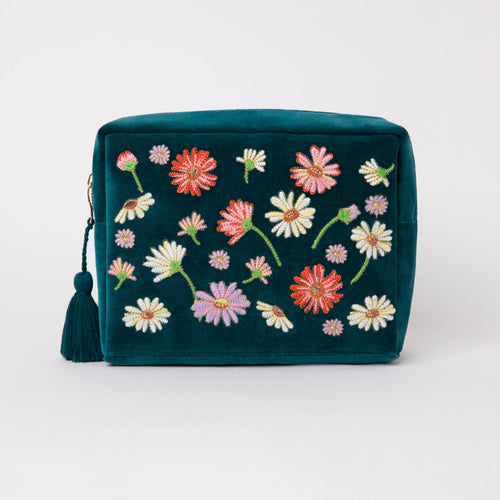 Wildflower Velvet Wash Bag